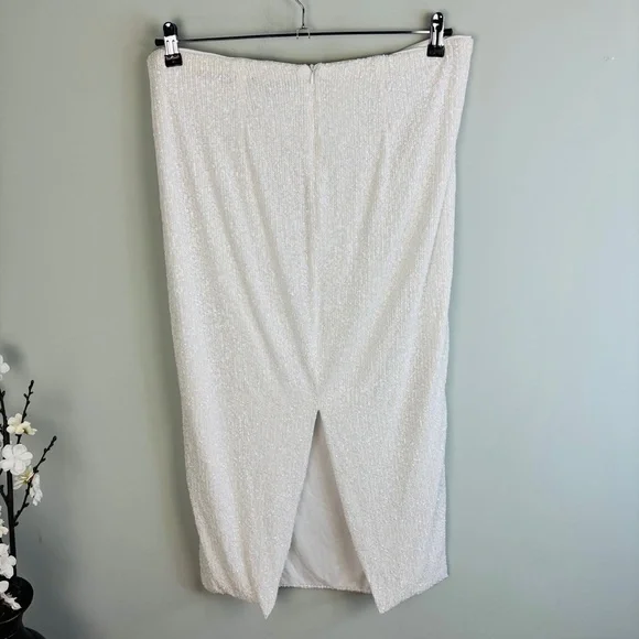 Eloquii White Sequin Skirt Set Size 14 - Picture 12 of 12